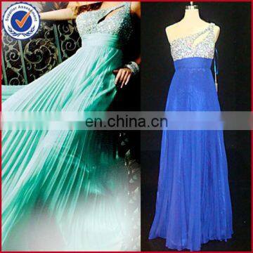 blue/green pleats fashion luxurious prom dress evening dress