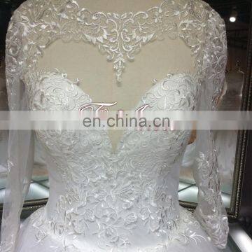 1A023 Arabia Style Appliqued Lace Wedding Gown Decoration Sweetheart A-Ling Big Ball Wedding Dress 2016 photo-5