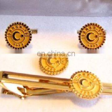 fashion custom gold plating cuff links tieclip