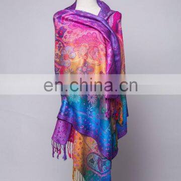 2015 Seven color jacquard pashmina shawl & scarf 70*180cm add 2*10cm fringe good quality