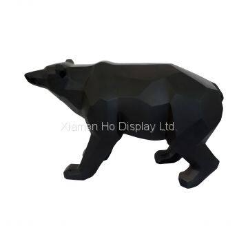 Ho display Custom High Quality Life Size Geometric Black Bear Fiberglass Animal Statue Manufacturer