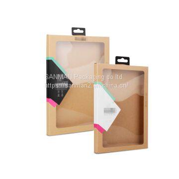 Customer print ipad packaging kraft paper box with window