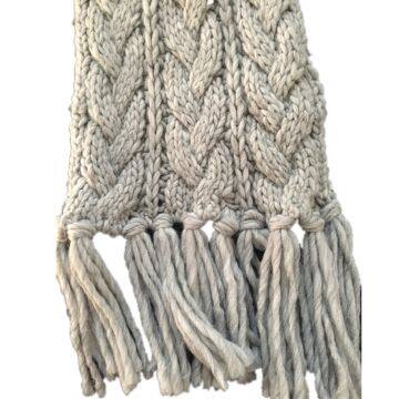 Joy Fashion Scarf Supplier Custom Long Acrylic Cable Knit Scarf With String photo-3