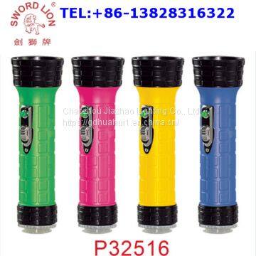 Factory direct sale SWORD LION brand new design plastic led flashlight torch light