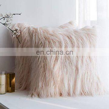 Home Decorative Plush Faux Fur Pillowcase Furry Throw Pillow Cover