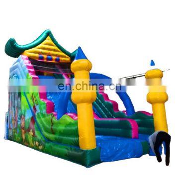 Children jungle forest animal cartoon theme slide / inflatable home bounce house for sale