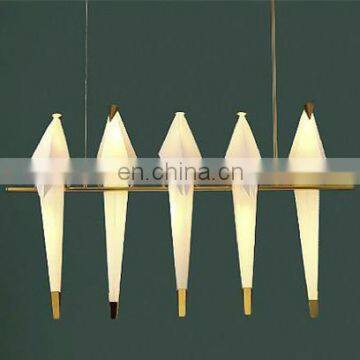 Modern Paper Crane Metal Chandelier LED Bird Design Pendant Lamp For Restaurant Living Room photo-5