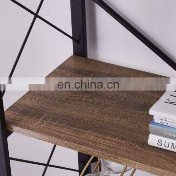 Industrial Bookshelf Vintage Bookcase and Bookshelves Rustic Wood and Metal Shelving Unit photo-3