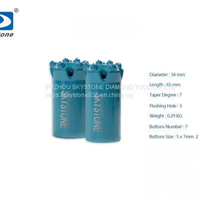 Skystone 34mm 7 botton 7 degree Tapered Rock Drill Button Bits Rock Drilling Bits