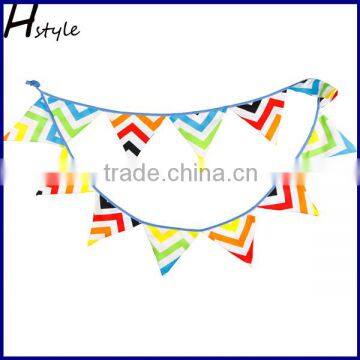 Colorful Chervon Flag DIY Garland Fabric Bunting Party Bunting Baby PL020