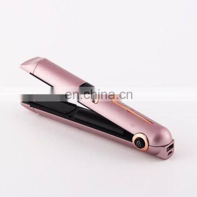 Customized best mini wireless hair straightener Portable Cordless Rechargeable professional flat iron