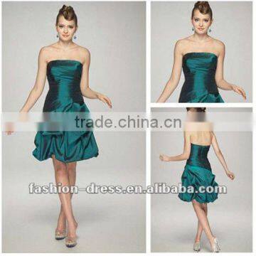 Fancy Sleeveless Taffeta Princess Knee-length Strapless Bridesmaid Dress