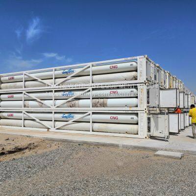 China TOP3 CNG Jumbo Tube Skid  Trailer   CNG  Tube Skid Container cylinder