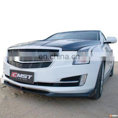 Beautiful Carbon fiber body kit for cadillac ATSL in CMST style front lip rear diffuser side skirts hood bonnet trunk spoiler