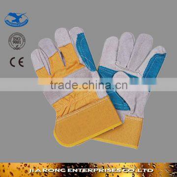 China Manufacturer Reinforced Double Palm Safety Leather Gloves LG006