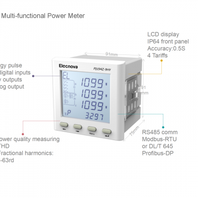 3 Phase Multi-functional RS485 Analog Output Digital Power Meter photo-2
