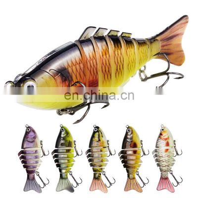 Classic 10cm 15.5g  5 colors  Pike Fishing Baits Hook 7 Segment Lifelike Skin Multi Joint Body Pike Lure