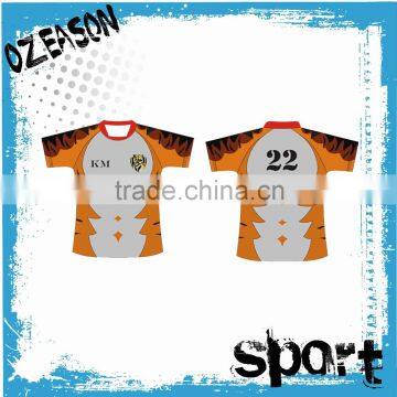 best OEM service for striped sublimated rugby jersey tackle twill fabrication