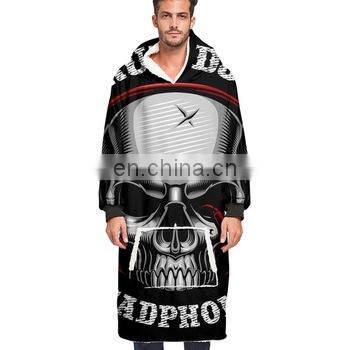 Wholesale Custom Winter Long Hood cotton thickening printing wholesale processing men custom pattern giant Hoodie TV lazy blanke