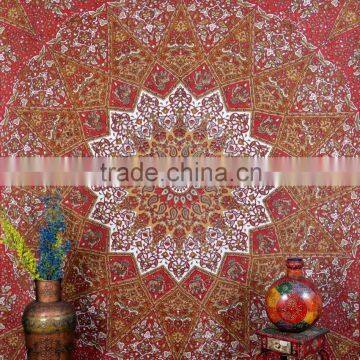 Indian Tapestry Cotton Mandala Star Print Red Vintage Wall Hanging Tapestries Throw Bedsheet