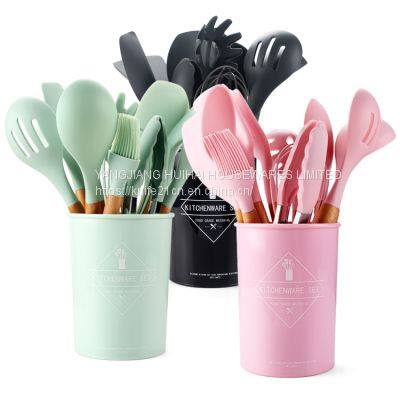 Eco-friendly Food Grade Gift Pack 12 Pcs Cooking Tools Kitchen Gadgets Silicone and Stainless Steel Kitchen Utensil Set photo-3
