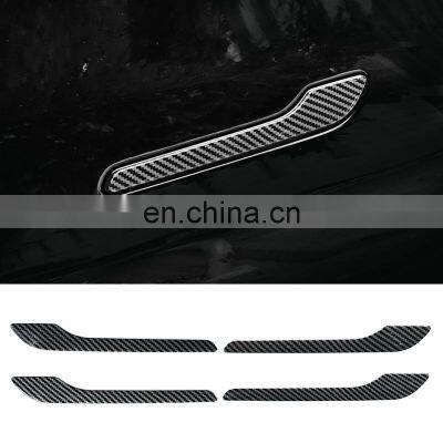 Car Accessories For Tesla Interior Decorative Carbon Fiber Style Outer Door Handle Cover Kit Model 3 2017-2021