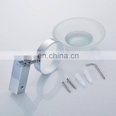 Brass Bathroom Accessories Set Wall Mounted Glass Soap Container Soap Dish Holder photo-3