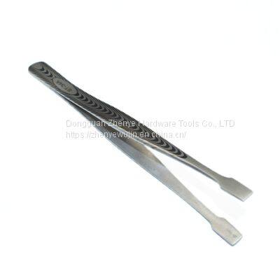 Flat Mouth Tweezers Anti-static Stainless Steel High-precision Clip Stamp Plucking Hair Phone Maintenance Thickened Flat Tweezers St-34a