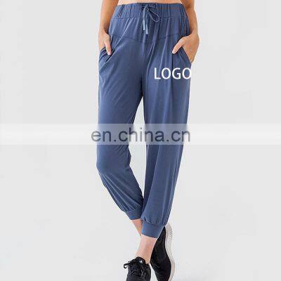 New Arrival High Waisted Yoga Jogger Pants Workout Running Gym Yoga Clothes Fitness Wear Casual Loose Pants For Women