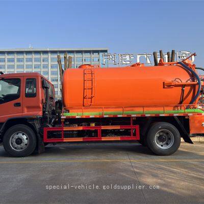 12 ton Isuzu 4 * 2 high-pressure dredging vehicle with suction function