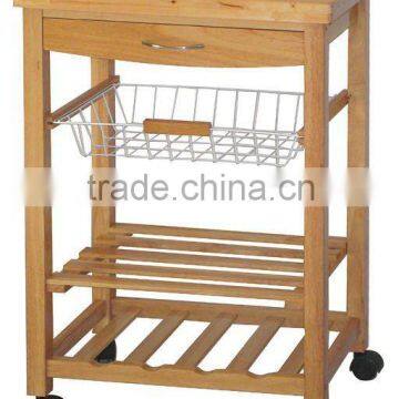 wooden serving trolley