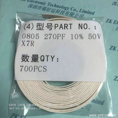 Capacitor 0805 270PF 10% 50V X7R CCTC instead CERAMICO 270PF 50V 10% X7R 0805 CC0805KRX7R9BB271 YAGEO