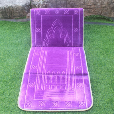 Comfortable Thick Flannel Praying Rug Foldable Travel Muslim Prayer Mat With Backrest photo-2