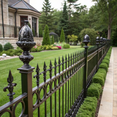 Black Wrought Iron Garden Fence With 2mm Steel Rods photo-4