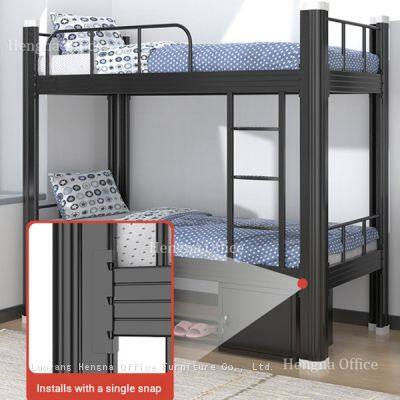 HN-SMB20-S Eco-friendly Single Steel Bed With Rubber Foot Mats for School Dormitory Safety photo-4