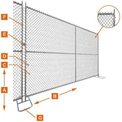 High Quality Galvanized 6X12 Chain Link Temporary Fence Panels for America ECO FRIENDLY photo-6