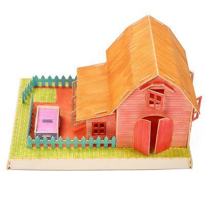 New Fashion Design 3d Farm House Building Paper Puzzle Model Toys Sets