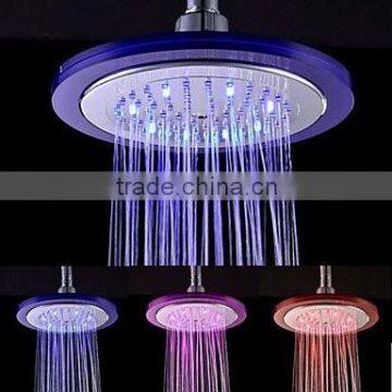 Glass LED Bathrom Round Shower Head Holder