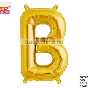 2016 new wholesale 16" tiny air-filled alphabet letter foil balloons