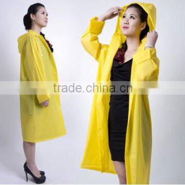 Reusable Soft EVA Yellow Rubber Raincoat