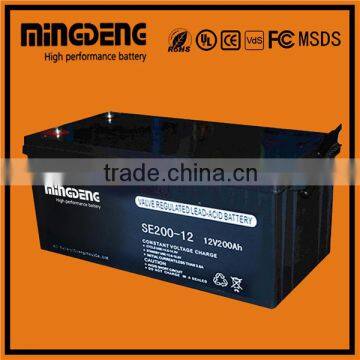 China Factory 12v deep cycle battery 200ah for solar system