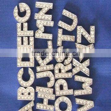 Wholesale DIY Letters Zinc Alloy Accessories 10mm Full Diamond Rhinestone Slide English Letters photo-2