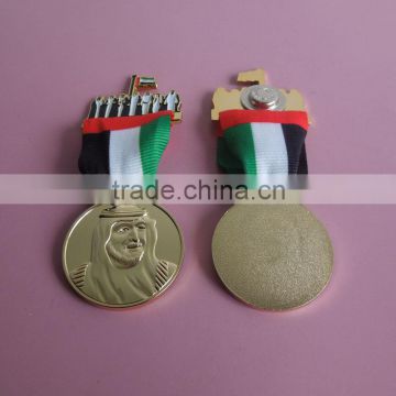 UAE sheik design lapel pin badge with ribbon