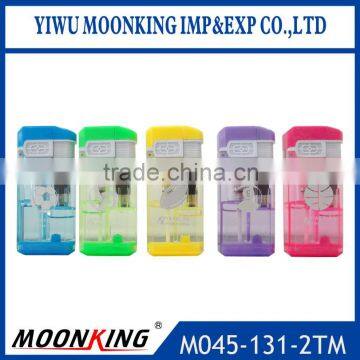 Hot selling novelty piezo windproof cigarette lighter led torch lighter