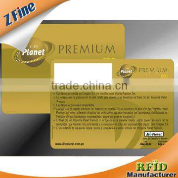 512bits gold /hot stamp RFID PVC Smart Card With Ultralight Chip