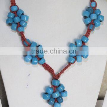 Necklace Beads Bali Braided Pendant Bead Work Stone Jewelry photo-5