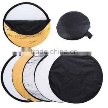 5-in -1 100cm diffuser kit for photography photo studio Gold/Silver round reflector board flash