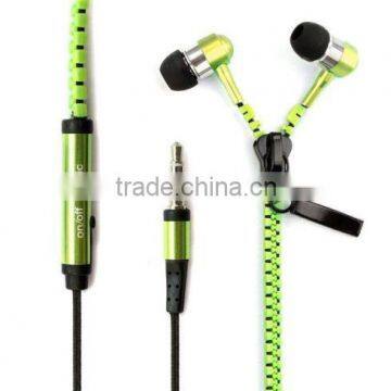 Earphone with Mic High Quality Design Free Samples Offered Zipper Earphone