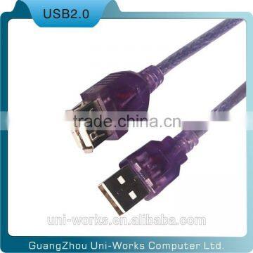 AM-AF transparent purple USB2.0 cable usb extension cable