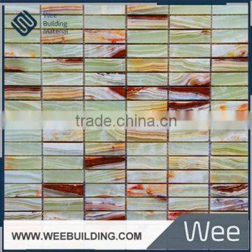 luxury home paving in strip and wave shape jade marble mosaic